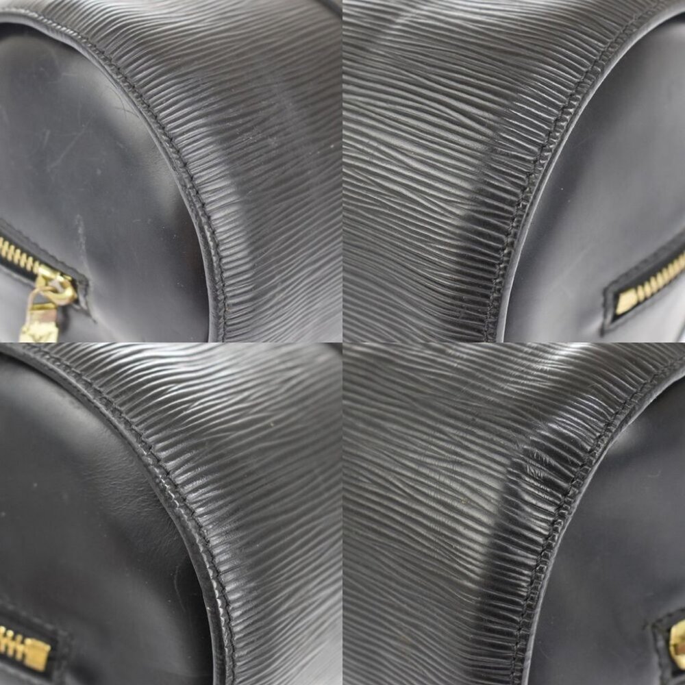 Vintage LOUIS VUITTON Soufflot Hand Bag Epi Leather Black Gold France - Picture 8 of 10
